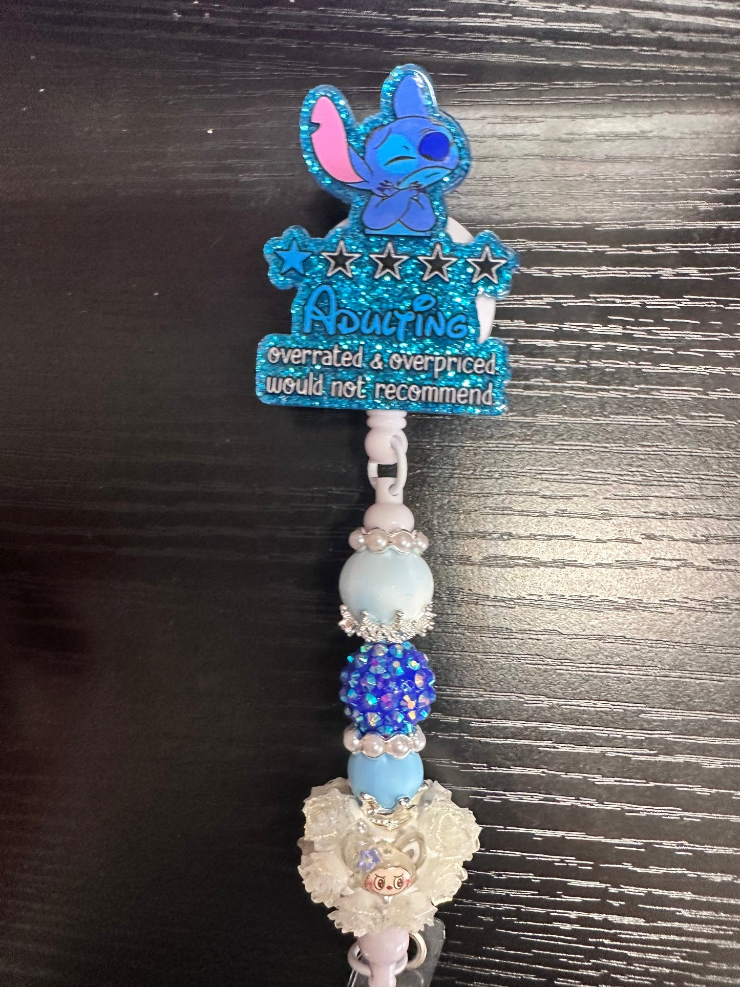 Stitch Adulting Badge Reel/Pop SOcket