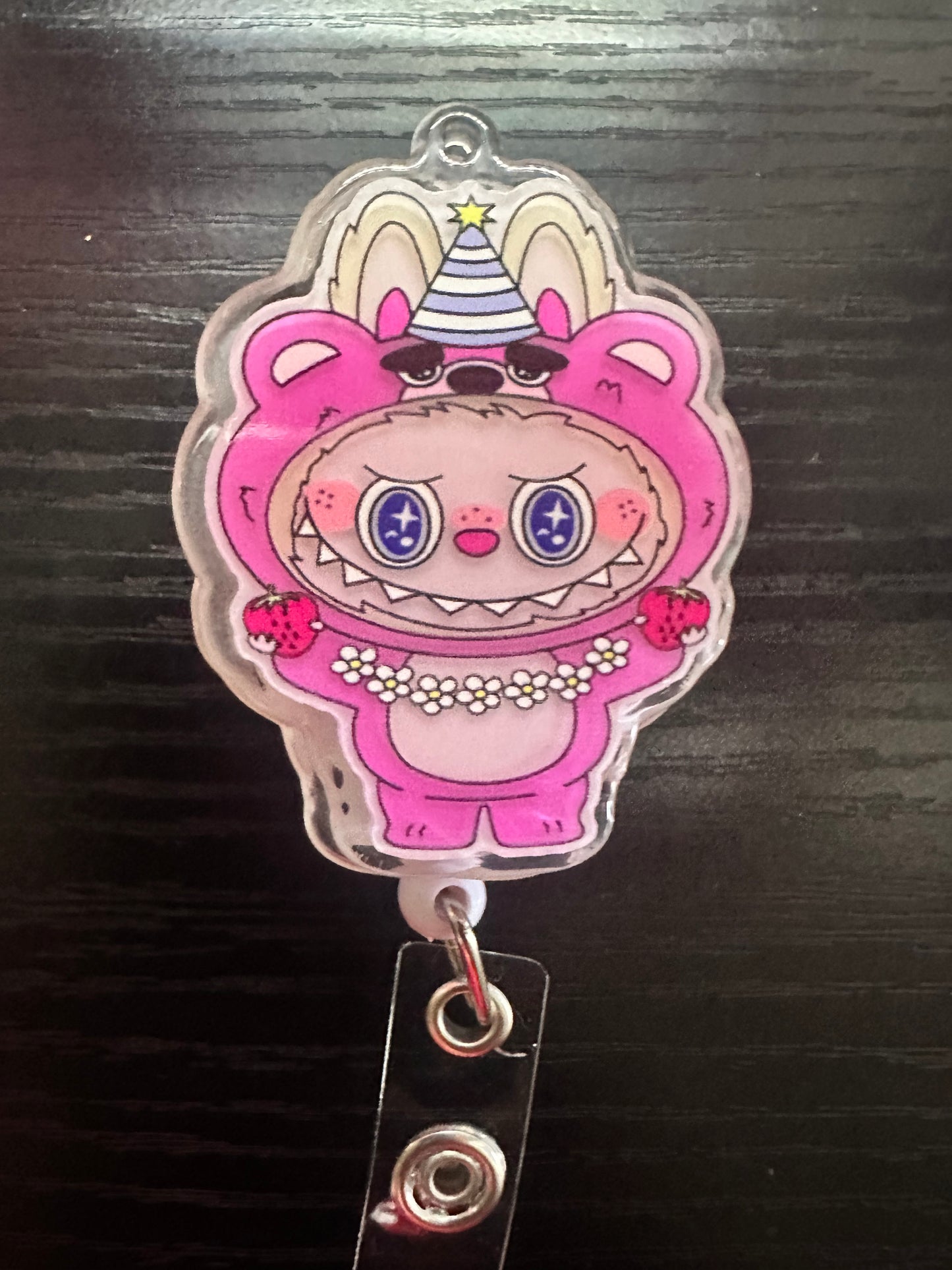 Labubu Light Up Badge Reel/Pop Socket