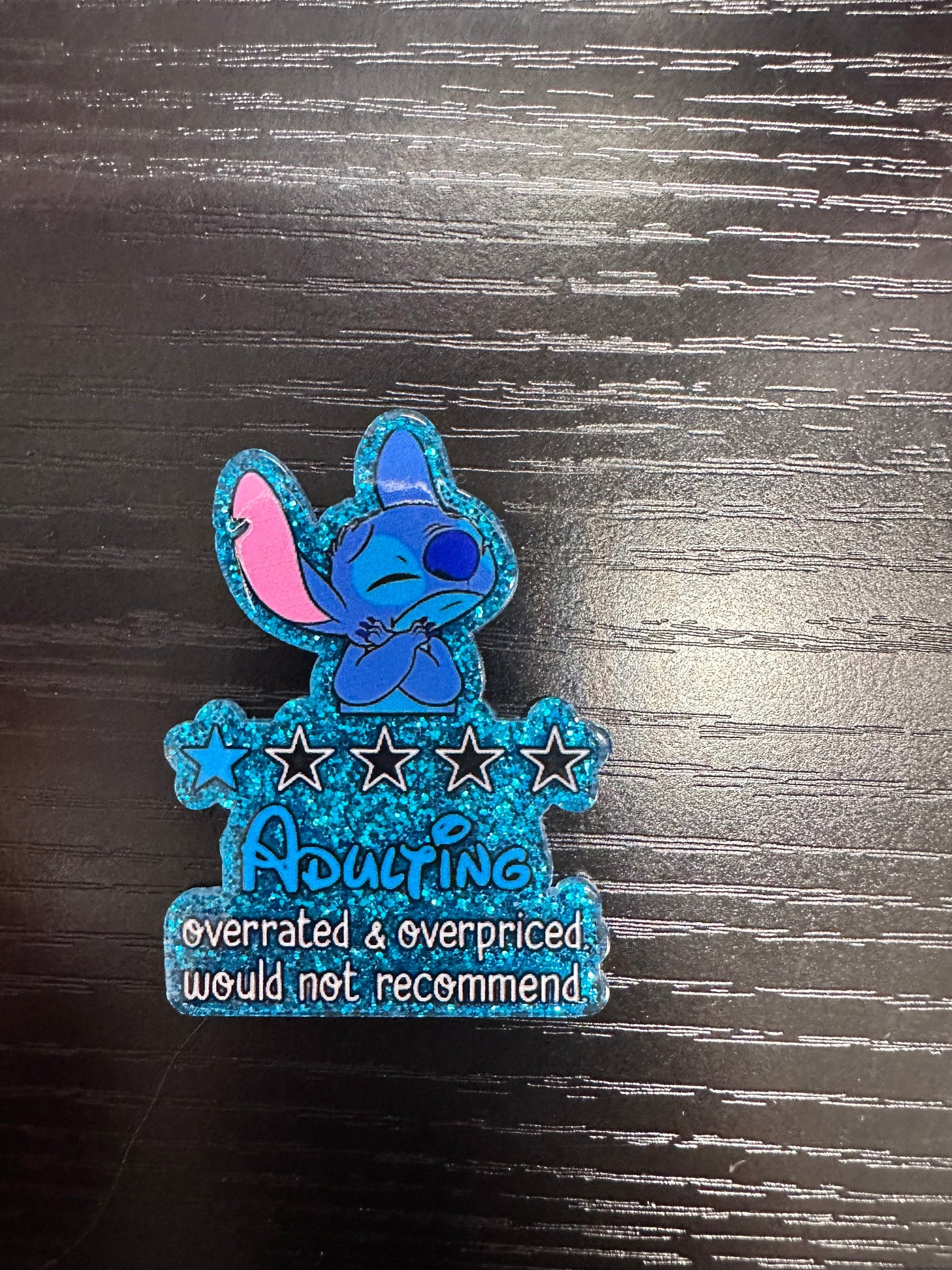 Stitch Adulting Badge Reel/Pop SOcket