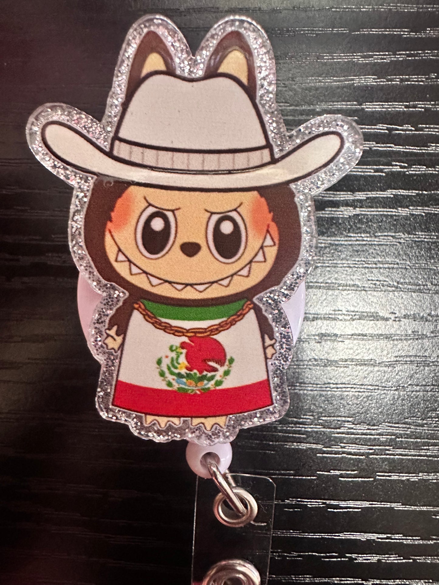 Labubu Mexico Badge Reel/Pop Socket